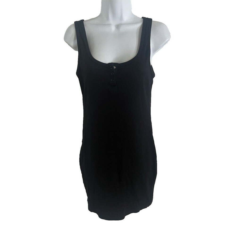 Zara Dress Bodycon Large Black Sleeveless Knit Sheath Tank Party Chic Date Mod